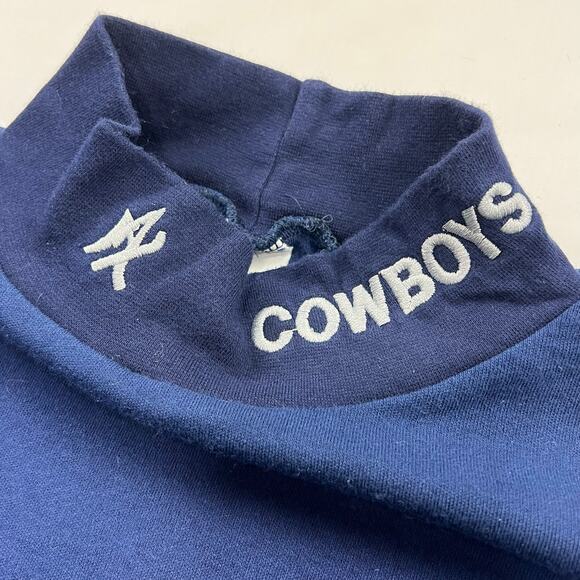 NFL ProLine Vintage MAXIT Dallas Cowboys Size Medium Dark Blue Turtleneck Shirt - Picture 5 of 6
